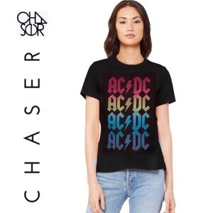 CHASER AC/DC Rainbow short sleeve T-shirt band graphic tee new w tags
